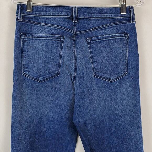 J Brand Ruby High Rise Cropped Jeans 29 Mystic Blue Distressed Gorpcore Casual - Picture 11 of 12
